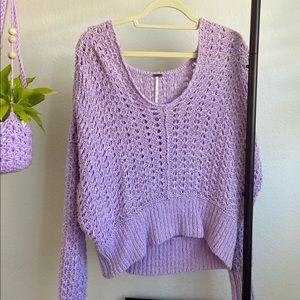 free people lilac loose stitched knit sweater